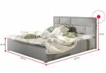 Čalúnená manželská posteľ LATINA + úložný priestor + rošt
