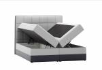 Čalúnená posteľ boxspring ASPEN s LED osvetlením + úložný priestor + topper