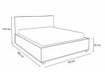 Čalúnená posteľ CALABRINI + úložný priestor + rošt