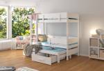 Detská poschodová posteľ ETAPO + matrac