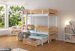Detská poschodová posteľ ETAPO + matrac