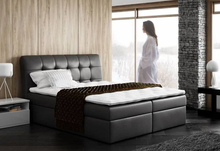 Čalúnená posteľ DIEGO + úložný priestor + topper
