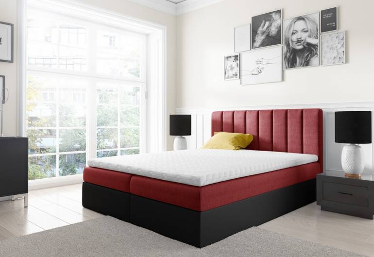 Čalúnená posteľ VIGO + úložný priestor + topper