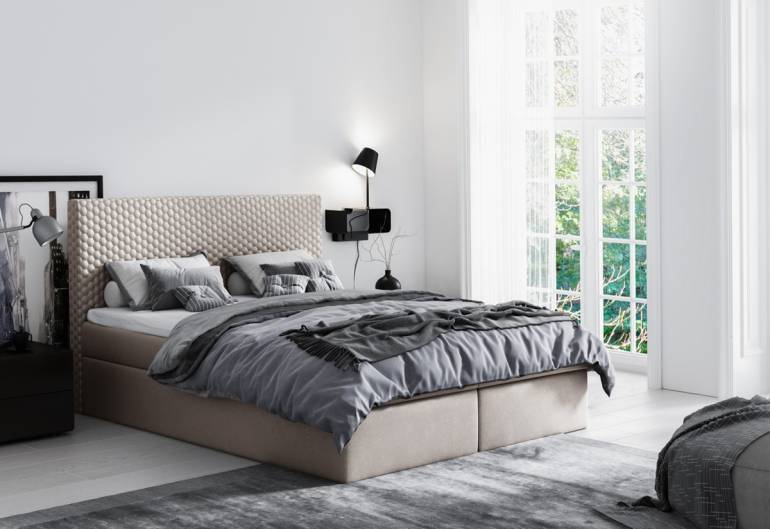 Čalúnená posteľ COSMO + úložný priestor + topper