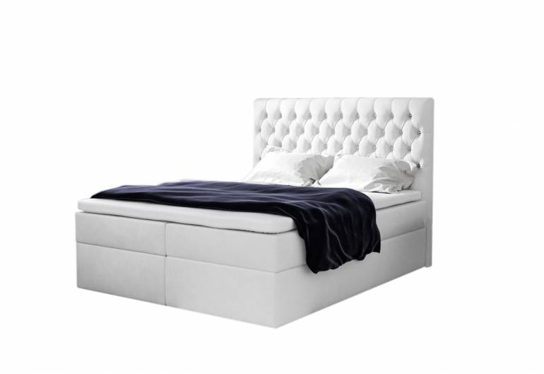 Čalúnená posteľ boxspring MONET + úložný priestor + topper